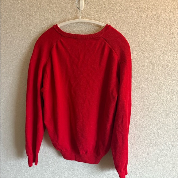 United Colors Of Benetton Scarlet V-Neck Cozy Sweater Winter Valentine's day - Picture 7 of 10